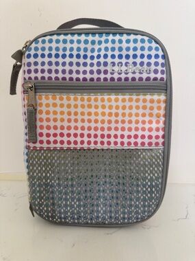 L.L. Bean Rainbow Dot lunchbox with Gray Mesh Trim